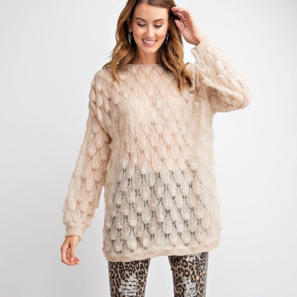 Feather Knit Tunic Top - Picture 1 of 7
